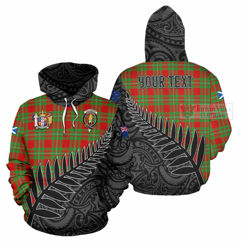 Callander Crest Tartan Hoodie with New Zealand Silver Fern Half Style Zip Hoodie - Tartan Vibes Clothing