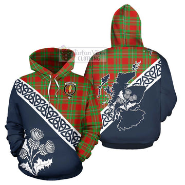 Callander Tartan Hoodie Featuring Thistle and Scotland Map Zip Hoodie - Tartan Vibes Clothing