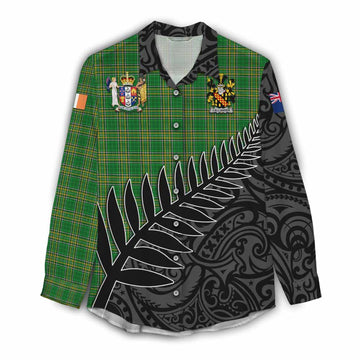 Callander Irish Clan Tartan Women's Casual Shirt with Coat of Arms New Zealand Silver Fern Half Style Female - Tartan Vibes Clothing
