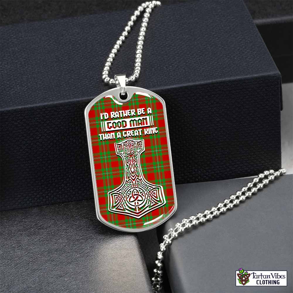 Callander Tartan Dog Tag Necklace Viking Mjolnir Style Silver No - Tartan Vibes Clothing