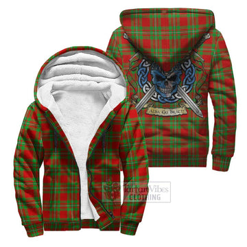 Callander Tartan Sherpa Hoodie with Family Crest Celtic Skull Style Unisex S - Tartan Vibes Clothing