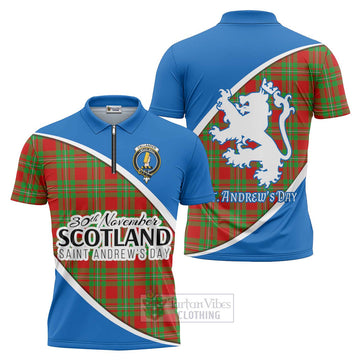 Callander Family Crest Tartan Zipper Polo Shirt Celebrate Saint Andrew's Day in Style Unisex - Tartan Vibes Clothing