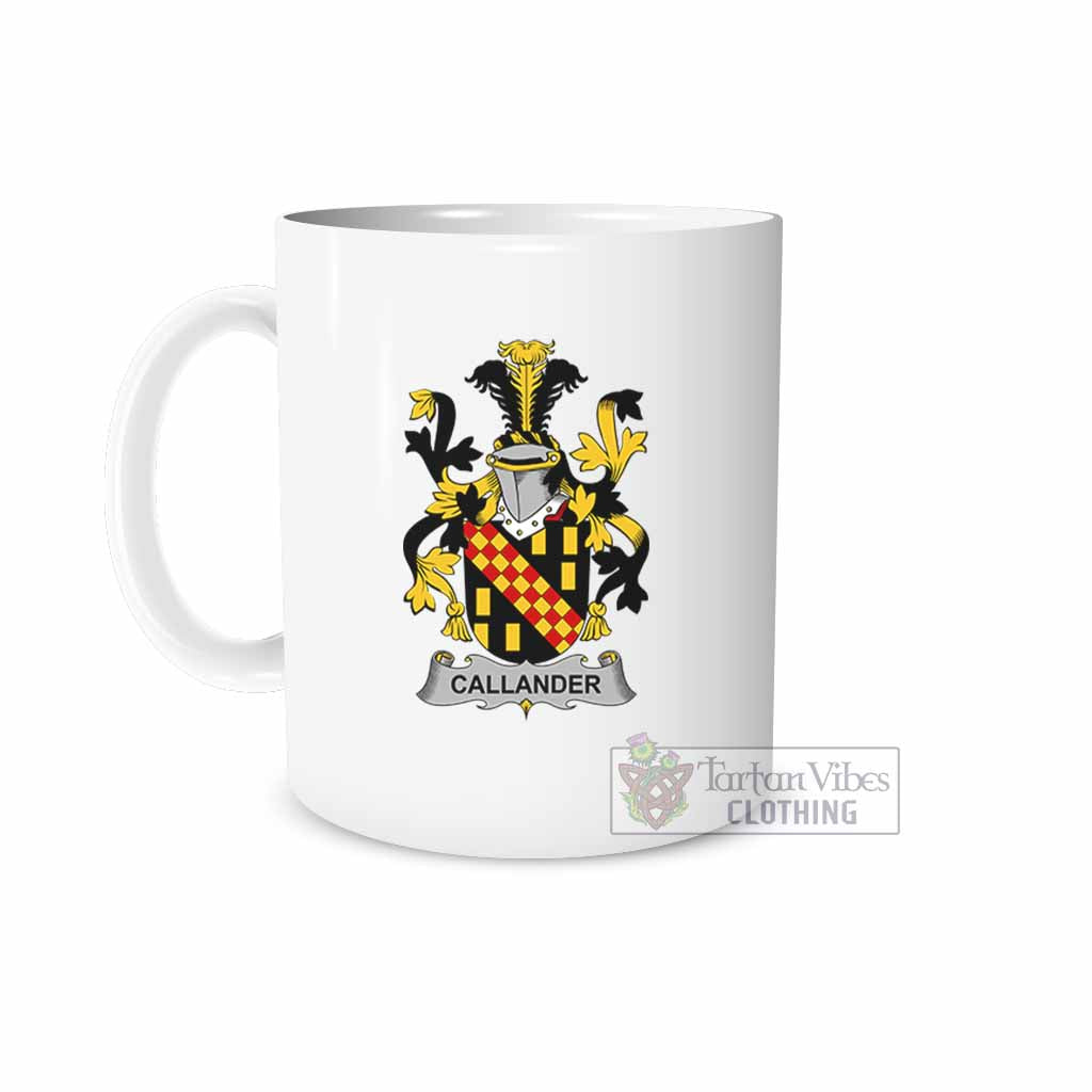 Callander Irish Clan Coat of Arms Ceramic Mug White - 2D-tartanvibesclothing