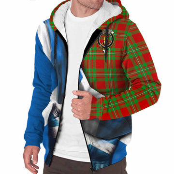 Callander Tartan Sherpa Hoodie with Family Crest Scotland Patriotic Style
