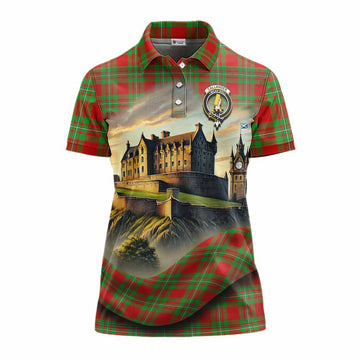 Callander Tartan Family Crest Women's Polo Shirt with Scottish Ancient Castle Style Women - Tartan Vibes Clothing
