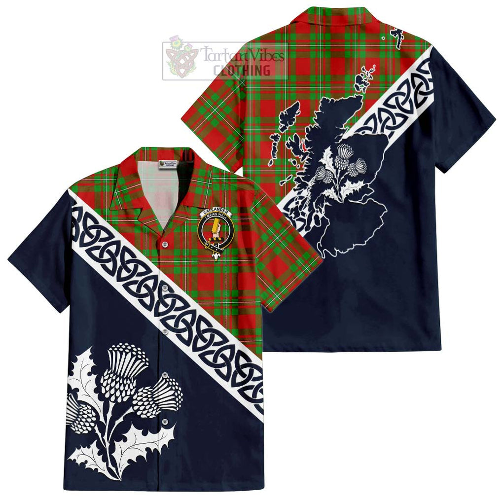 Callander Tartan Hawaiian Shirt Featuring Thistle and Scotland Map Kid - Tartan Vibes Clothing