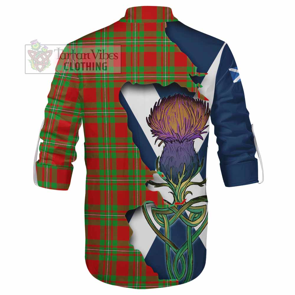 Tartan Vibes Clothing Callander Tartan Family Crest Ghillie Kilt Shirt Scottish Thistle Celtic Inspired