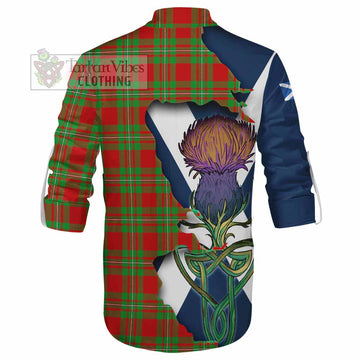 Tartan Vibes Clothing Callander Tartan Family Crest Ghillie Kilt Shirt Scottish Thistle Celtic Inspired