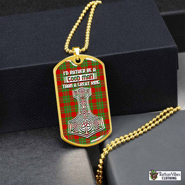 Callander Tartan Dog Tag Necklace Viking Mjolnir Style Gold No - Tartan Vibes Clothing