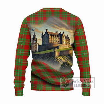 Callander Tartan Family Crest Knitted Sweater with Scottish Ancient Castle Style - Tartan Vibes Clothing