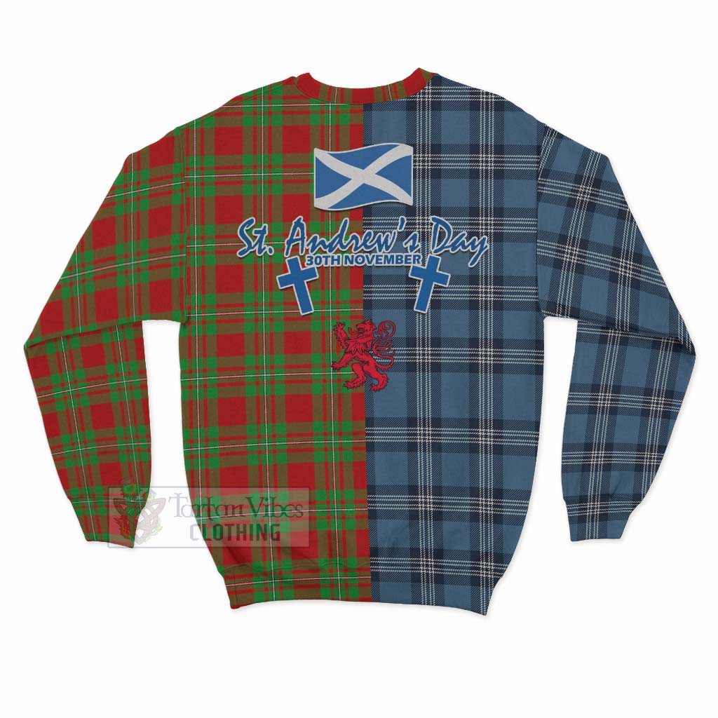 Callander Tartan Sweatshirt Happy St. Andrew's Day Half Tartan Style - Tartan Vibes Clothing
