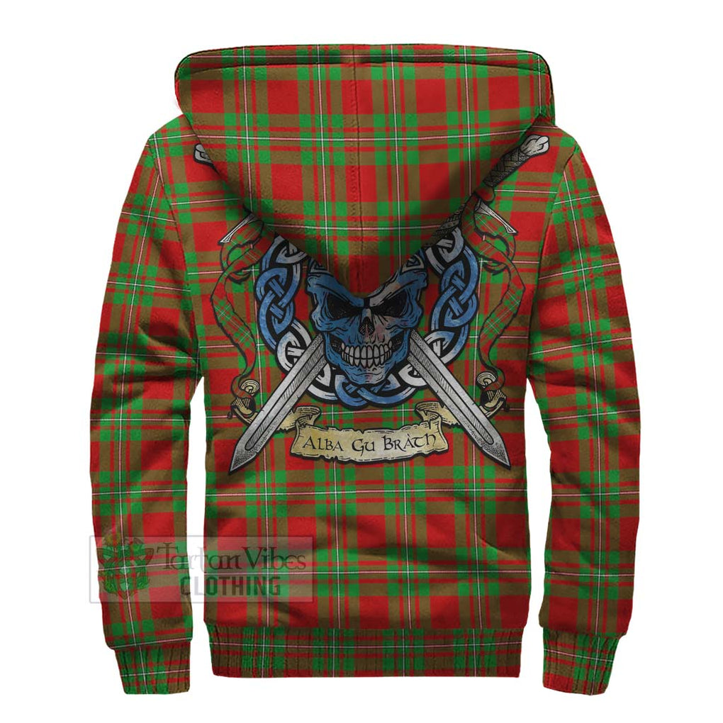 Callander Tartan Sherpa Hoodie with Family Crest Celtic Skull Style - Tartan Vibes Clothing