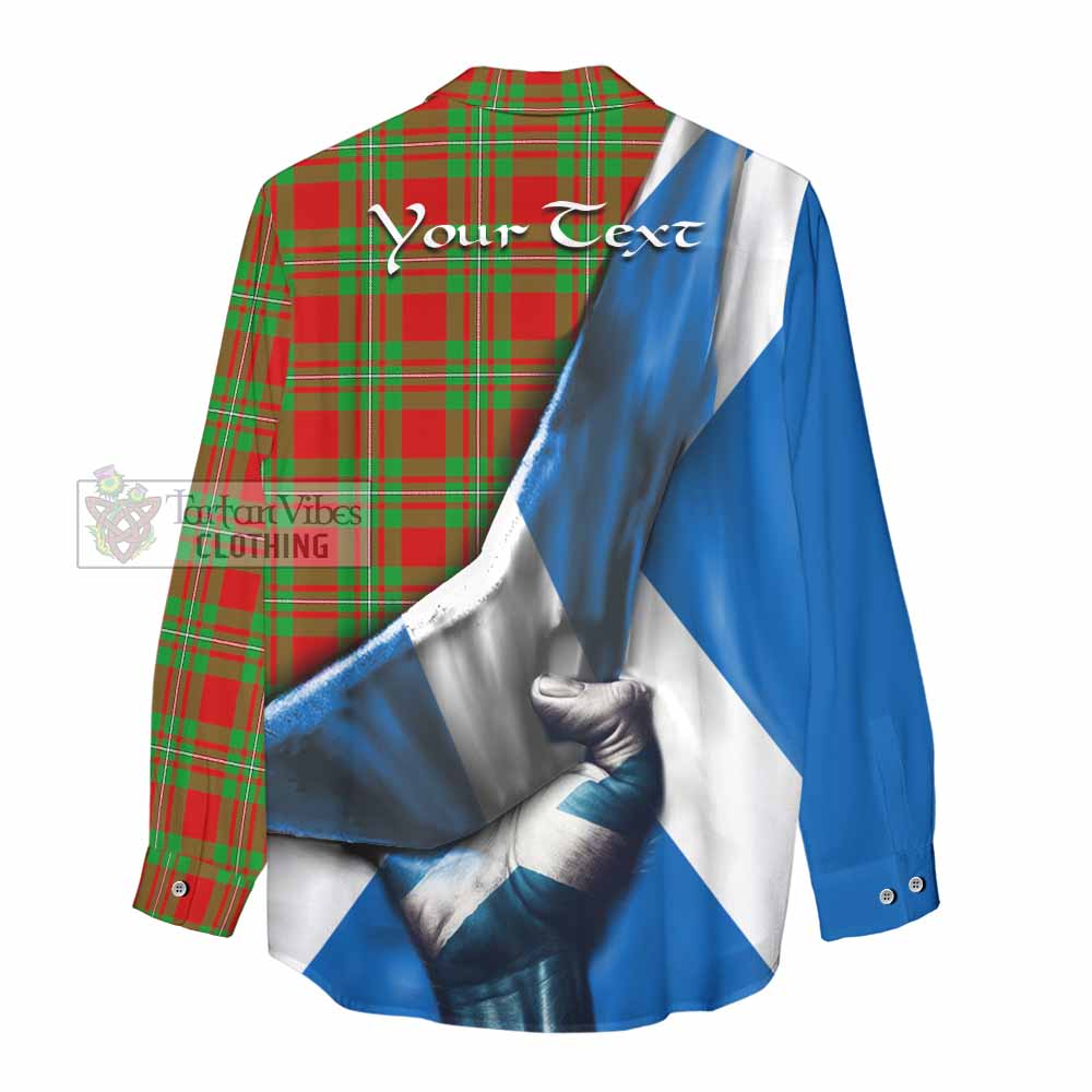 Tartan Vibes Clothing Callander Tartan Women's Casual Shirt with Family Crest Scotland Patriotic Style