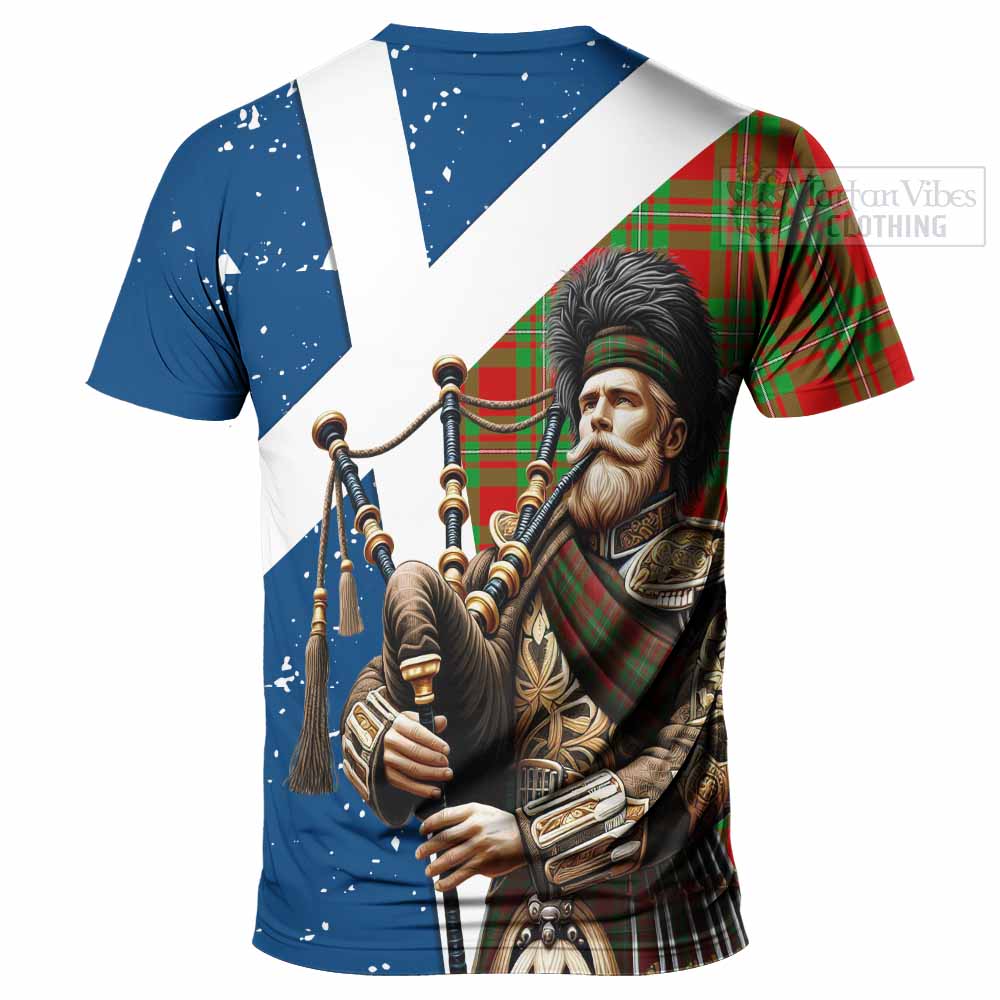 Tartan Vibes Clothing Callander Tartan T-Shirt with Family Crest Scottish Bagpiper Vibes