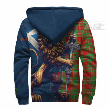 Callander Tartan Family Crest Sherpa Hoodie with Scottish Majestic Lion - Tartan Vibes Clothing