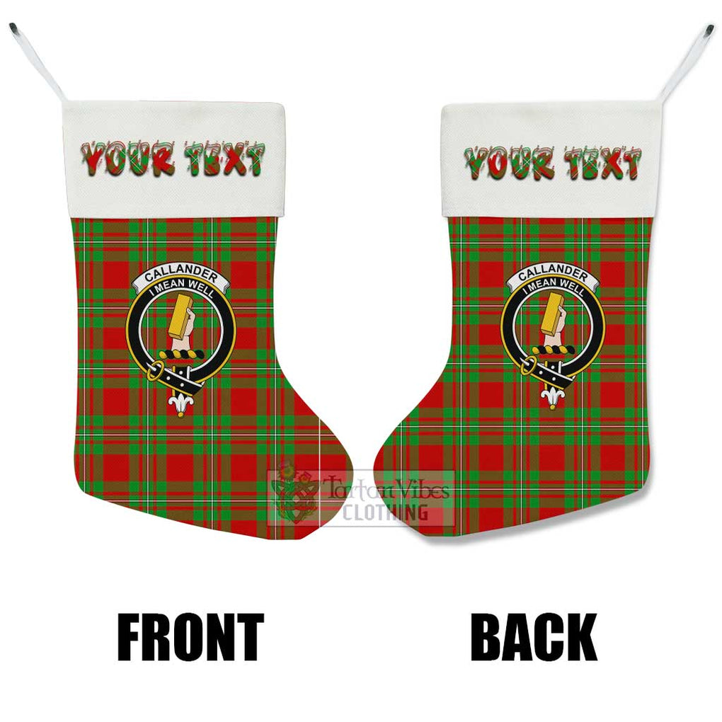 Callander Tartan Family Crest Christmas Stocking with Personalized Text - Tartan Vibes Clothing