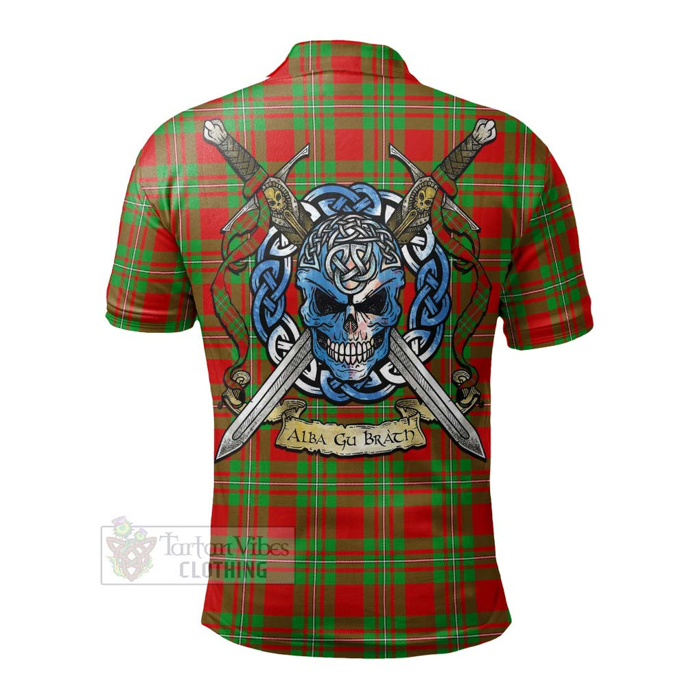 Callander Tartan Polo Shirt with Family Crest Celtic Skull Style - Tartan Vibes Clothing