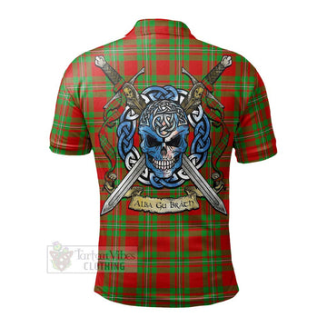 Callander Tartan Polo Shirt with Family Crest Celtic Skull Style - Tartan Vibes Clothing