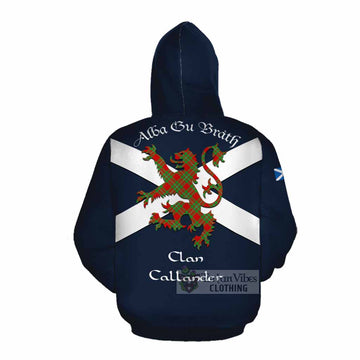 Callander Tartan Lion Rampant Cotton Hoodie Proudly Display Your Heritage with Alba Gu Brath and Clan Name Pullover Hoodie - Tartan Vibes Clothing