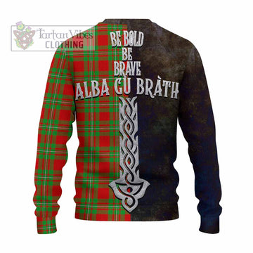 Callander Tartan Family Crest Knitted Sweater Alba Gu Brath Be Brave Lion Ancient Style - Tartan Vibes Clothing