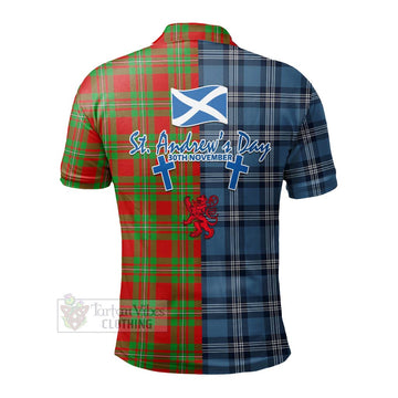 Callander Tartan Polo Shirt Happy St. Andrew's Day Half Tartan Style - Tartan Vibes Clothing