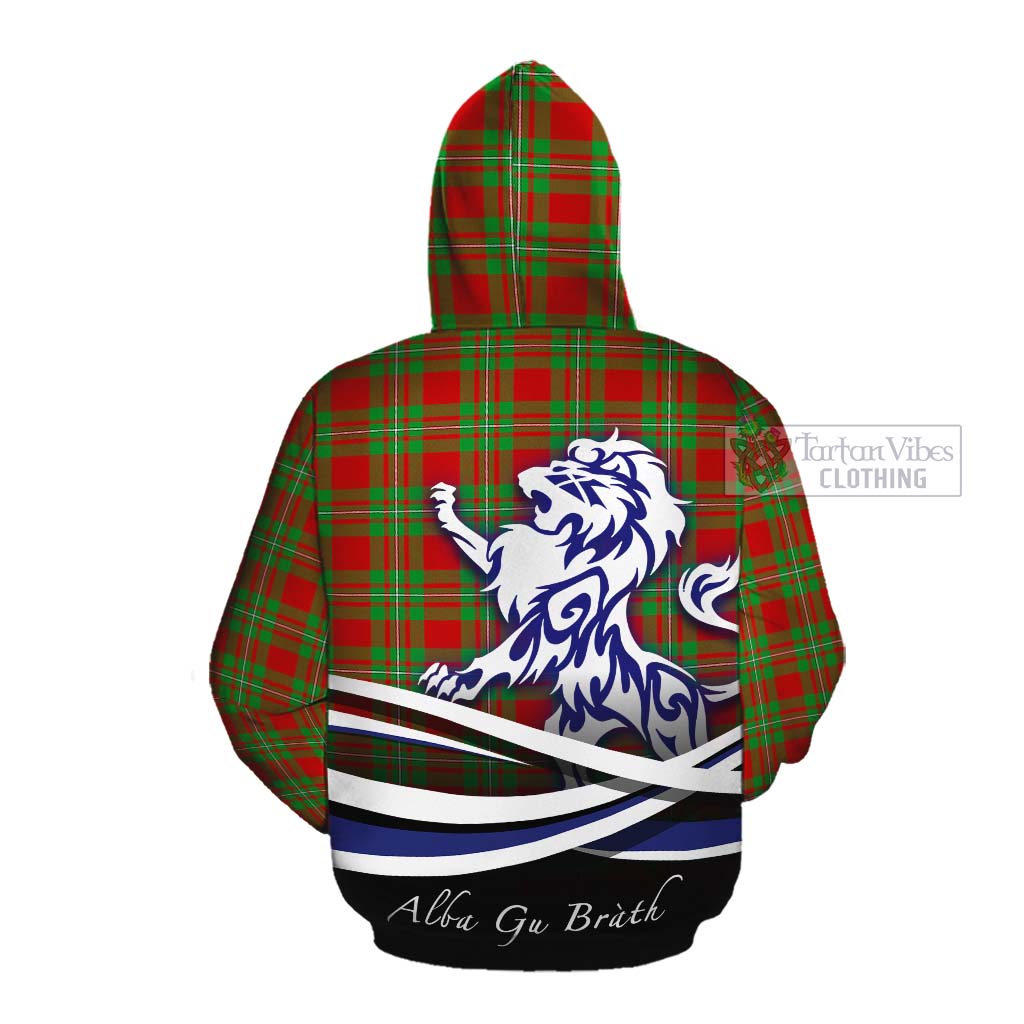 Callander Tartan Cotton Hoodie with Alba Gu Brath Regal Lion Emblem Pullover Hoodie - Tartan Vibes Clothing