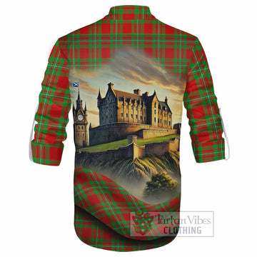 Callander Tartan Family Crest Ghillie Kilt Shirt with Scottish Ancient Castle Style - Tartan Vibes Clothing