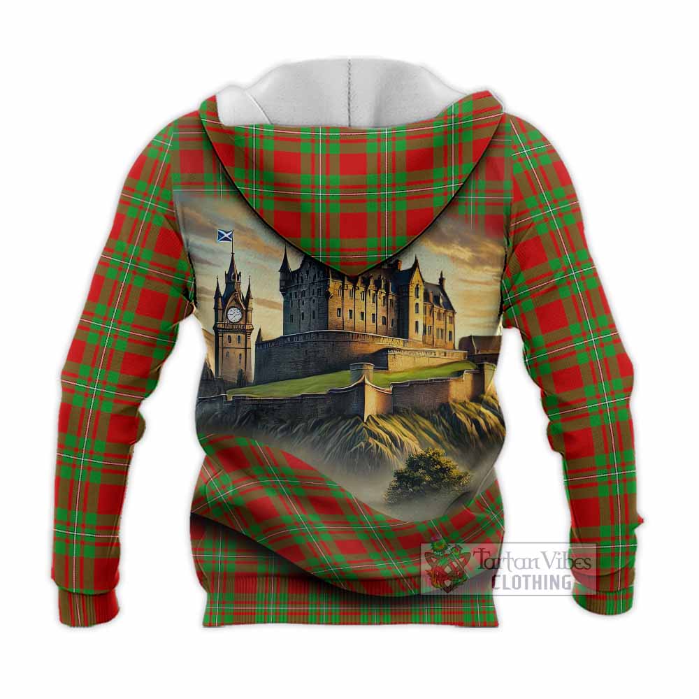 Callander Tartan Family Crest Knitted Hoodie with Scottish Ancient Castle Style - Tartan Vibes Clothing