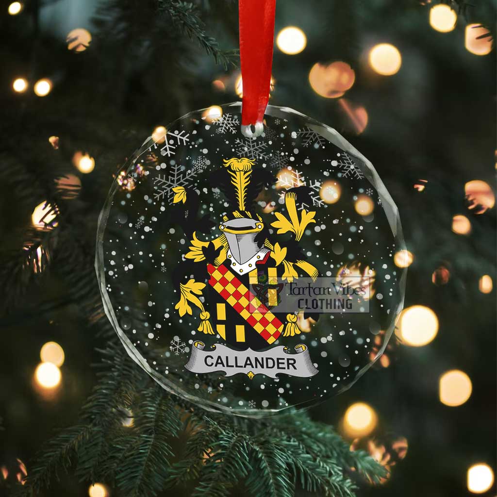 Callander Irish Clan Christmas Glass Ornament with Coat of Arms - 2D-tartanvibesclothing