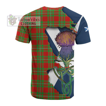 Callander Tartan Family Crest Cotton T-shirt Scottish Thistle Celtic Inspired