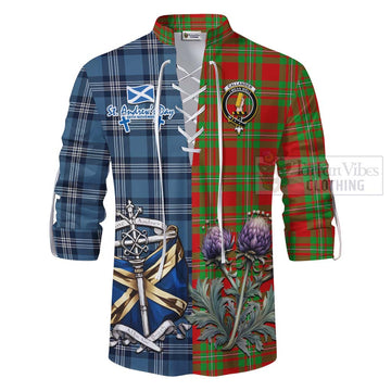 Callander Tartan Ghillie Kilt Shirt Happy St. Andrew's Day Half Tartan Style - Tartan Vibes Clothing