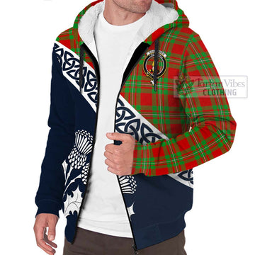 Callander Tartan Sherpa Hoodie Featuring Thistle and Scotland Map - Tartan Vibes Clothing