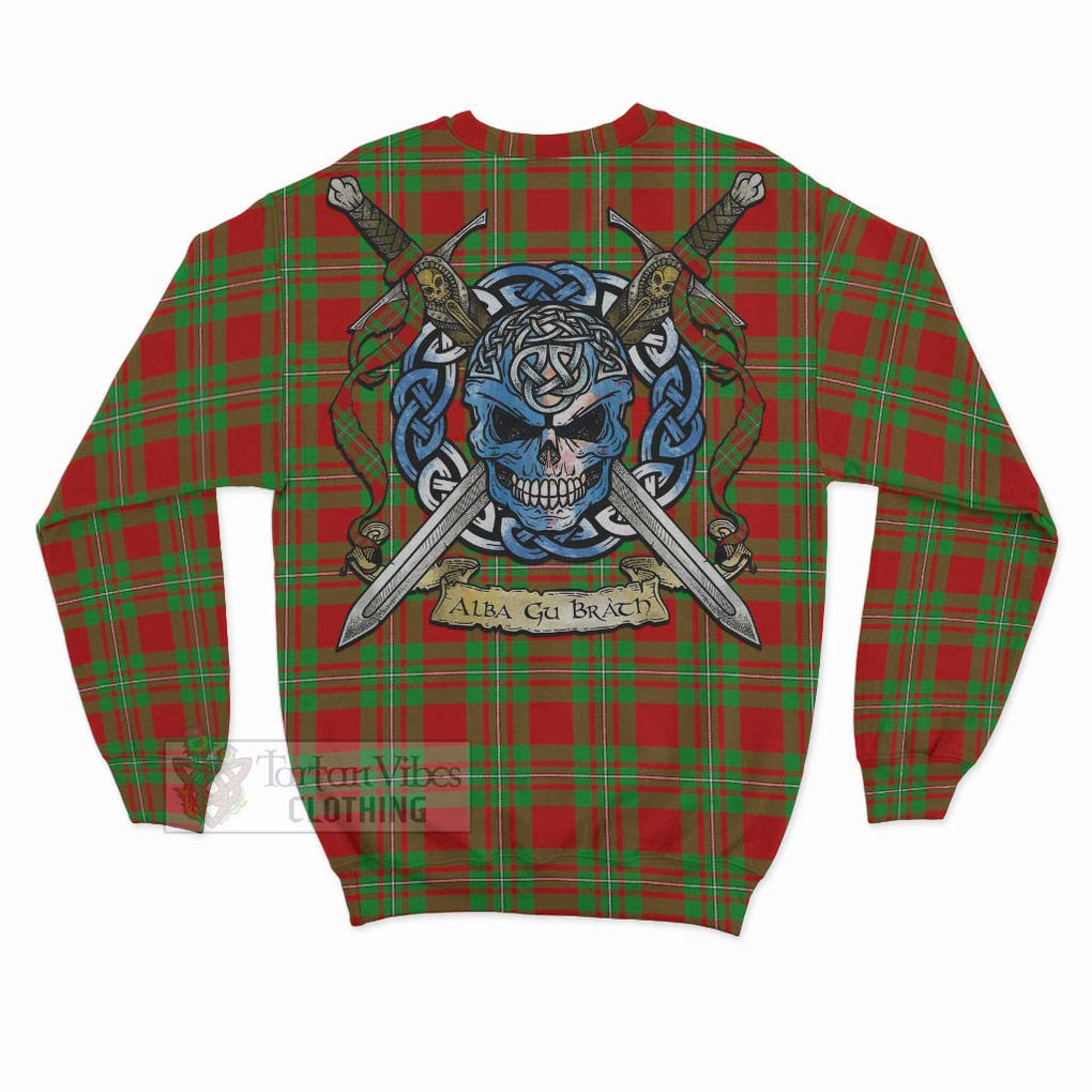 Callander Tartan Sweatshirt with Family Crest Celtic Skull Style - Tartan Vibes Clothing