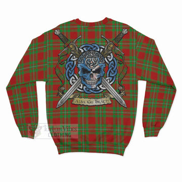 Callander Tartan Sweatshirt with Family Crest Celtic Skull Style - Tartan Vibes Clothing