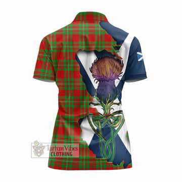Tartan Vibes Clothing Callander Tartan Family Crest Women's Polo Shirt Scottish Thistle Celtic Inspired