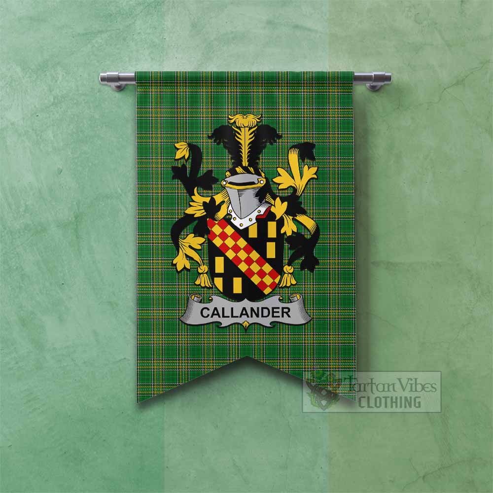 Callander Irish Clan Tartan Gonfalon, Tartan Banner with Coat of Arms Fishtail - Tartan Vibes Clothing