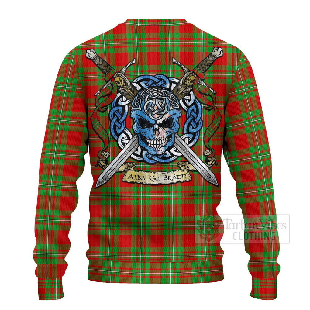 Callander Tartan Ugly Sweater with Family Crest Celtic Skull Style - Tartan Vibes Clothing