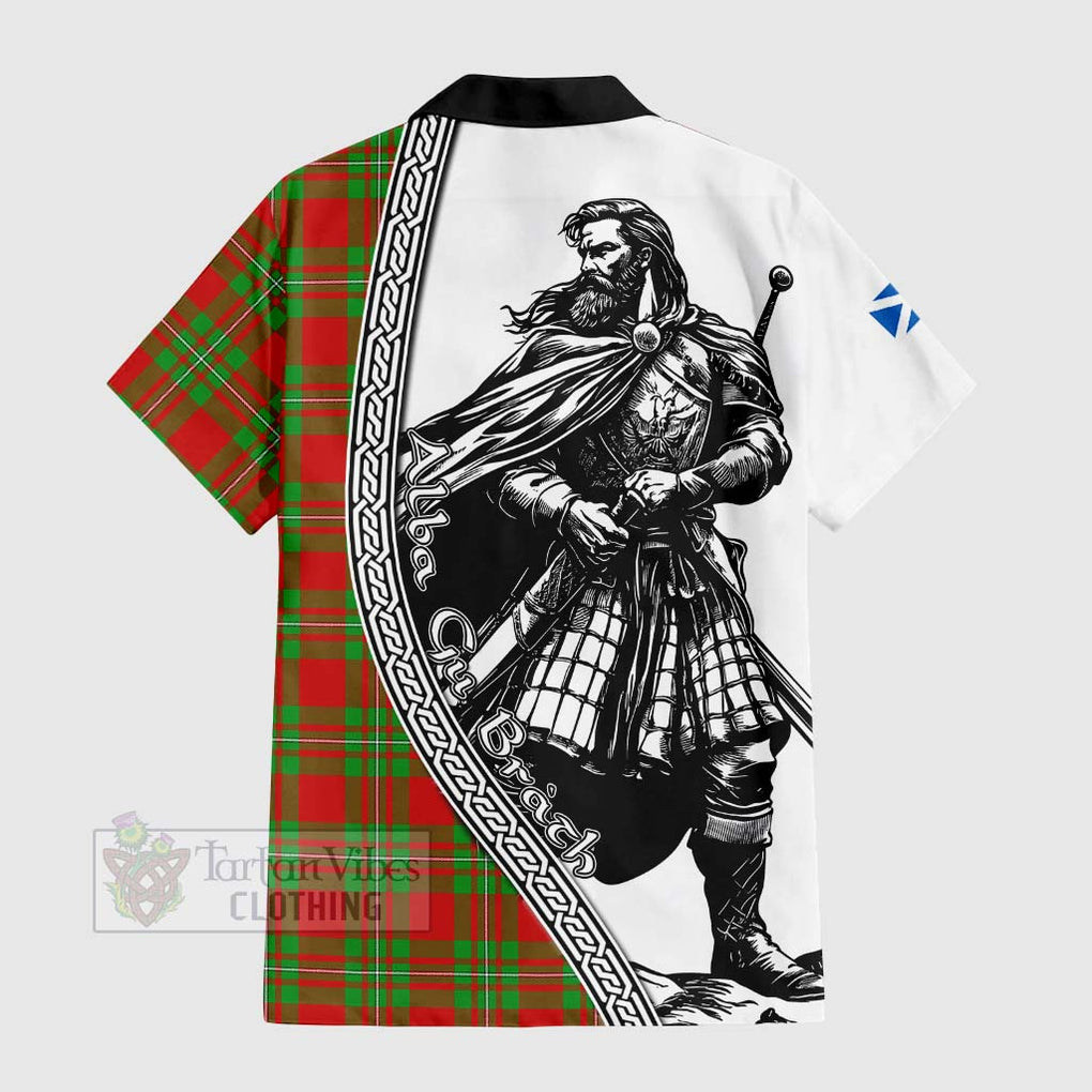 Callander Tartan Clan Crest Hawaiian Shirt with Highlander Warrior Celtic Style - Tartan Vibes Clothing