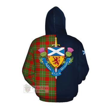 Callander Tartan Cotton Hoodie Alba with Scottish Lion Royal Arm Half Style Pullover Hoodie - Tartan Vibes Clothing