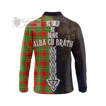 Callander Tartan Family Crest Long Sleeve Polo Shirt Alba Gu Brath Be Brave Lion Ancient Style - Tartan Vibes Clothing