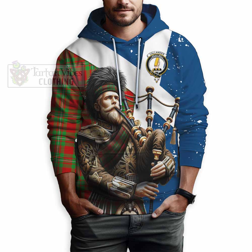 Callander Tartan Hoodie with Family Crest Scottish Bagpiper Vibes - Tartan Vibes Clothing