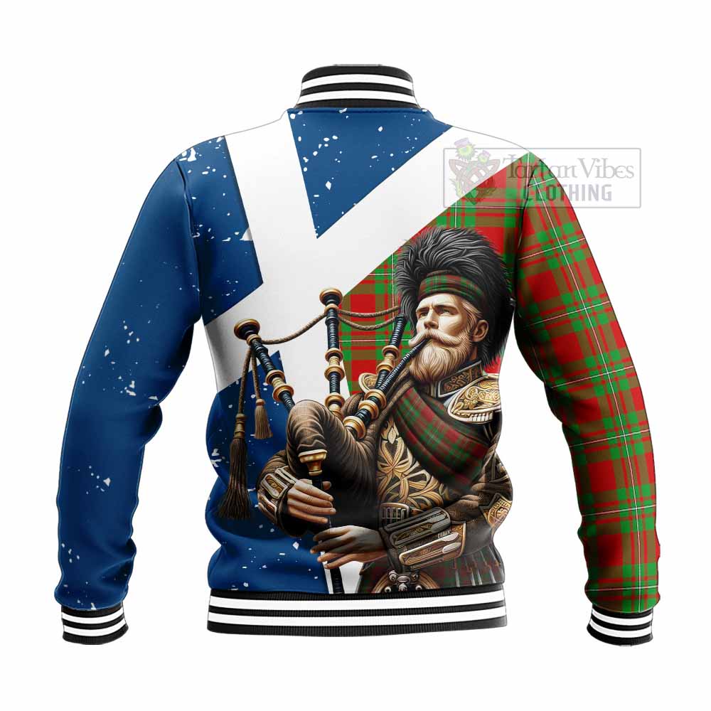 Callander Tartan Baseball Jacket with Family Crest Scottish Bagpiper Vibes - Tartan Vibes Clothing