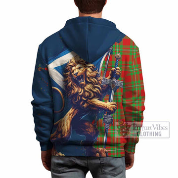 Callander Tartan Family Crest Hoodie with Scottish Majestic Lion - Tartan Vibes Clothing