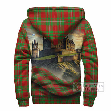 Callander Tartan Family Crest Sherpa Hoodie with Scottish Ancient Castle Style - Tartan Vibes Clothing
