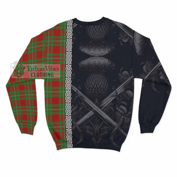 Callander Tartan Sweatshirt with Family Crest Cross Sword Thistle Celtic Vibes