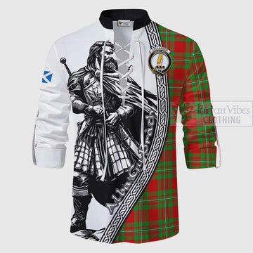 Callander Tartan Clan Crest Ghillie Kilt Shirt with Highlander Warrior Celtic Style - Tartan Vibes Clothing