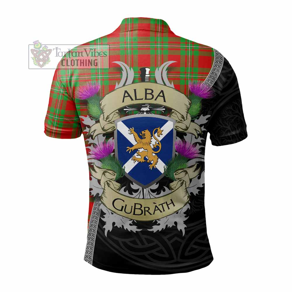 Tartan Vibes Clothing Callander Tartan Family Crest Polo Shirt Lion Rampant Royal Thistle Shield Celtic Inspired
