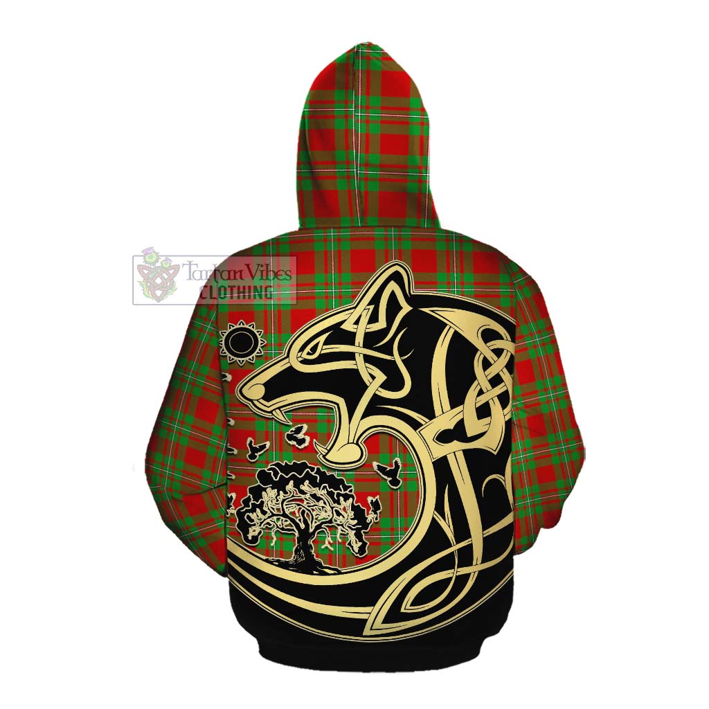Callander Tartan Cotton Hoodie with Family Crest Celtic Wolf Style Pullover Hoodie - Tartan Vibes Clothing