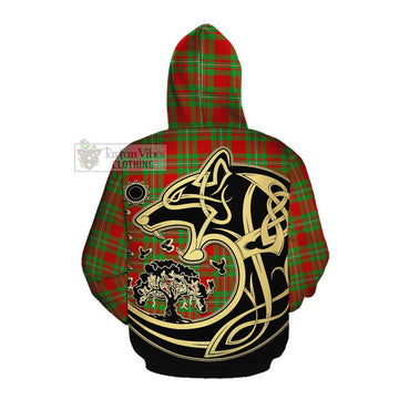 Callander Tartan Cotton Hoodie with Family Crest Celtic Wolf Style Pullover Hoodie - Tartan Vibes Clothing