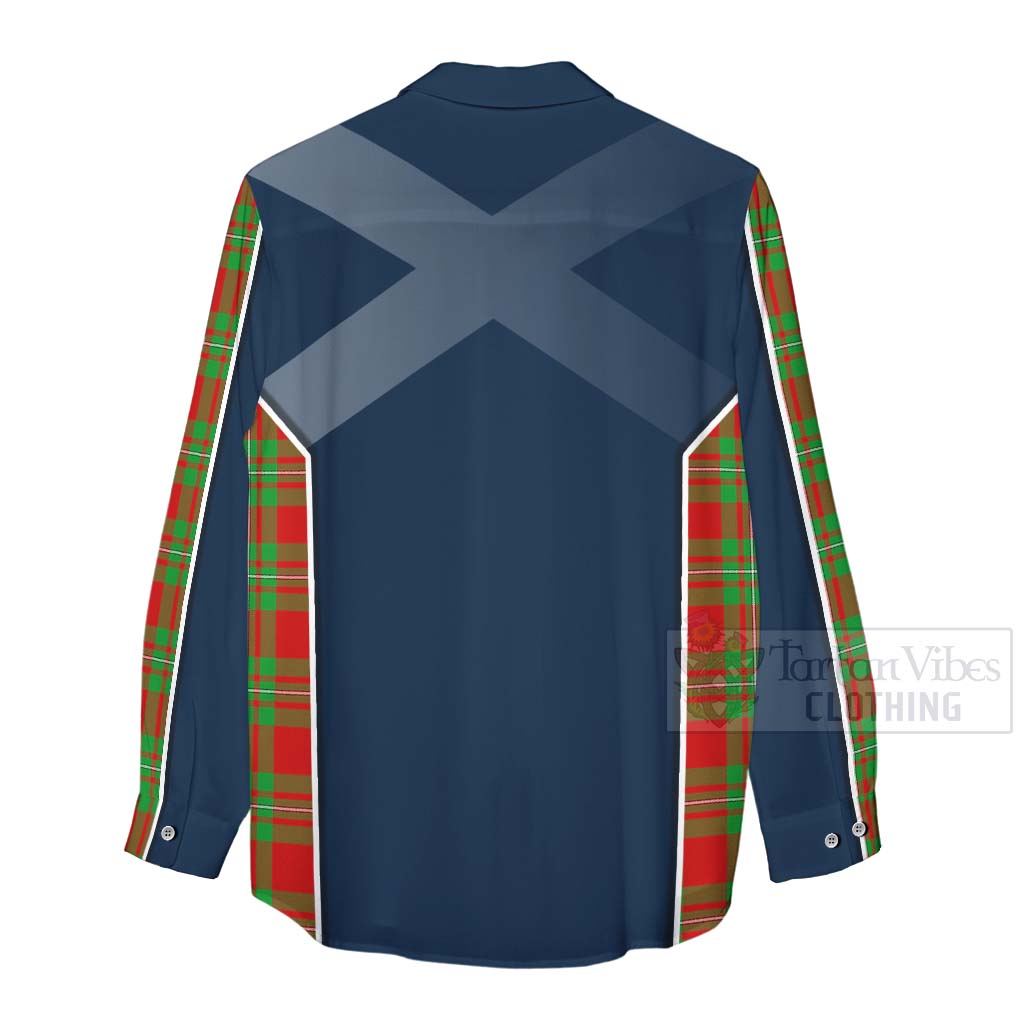 Tartan Vibes Clothing Callander Tartan Women's Casual Shirt with Family Crest and Scottish Thistle Vibes Sport Style